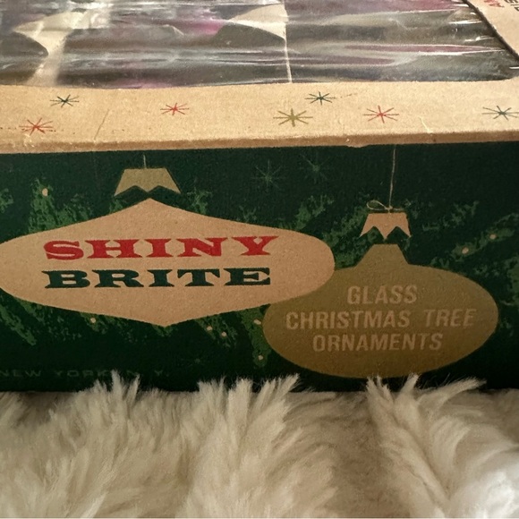 VTG Shiny Brite RARE Mercury Glass Christmas Ornaments Blue Pink Ombre Box 12 - Picture 10 of 12